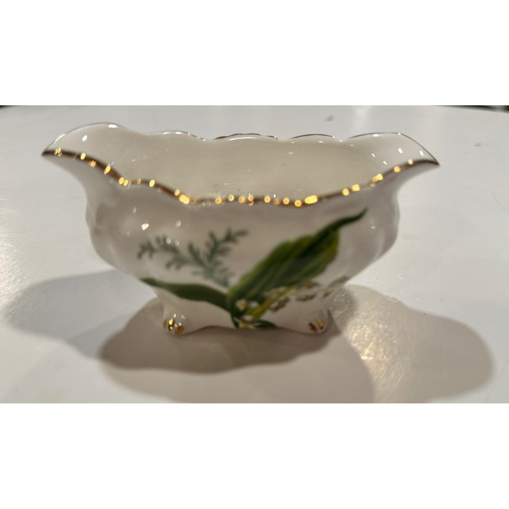 Hammersley Lily of the Valley Fine Bone China Footed Scalloped Dish England